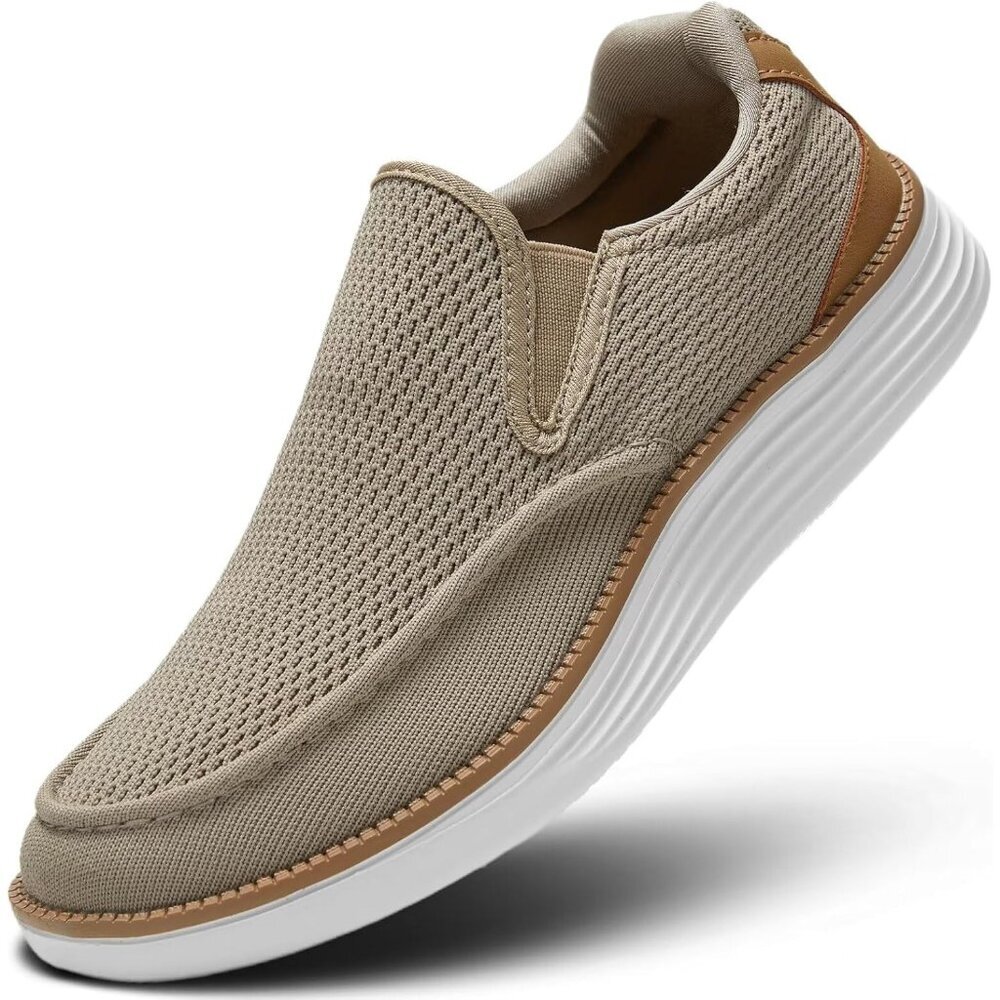 〽️Closed Toe Loafers Sneakers Men's Khaki Mesh Slip On Lightweight Soft Sole